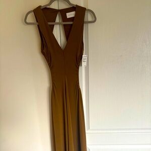 Beautiful dress , golden brown , open back and sides , maxi